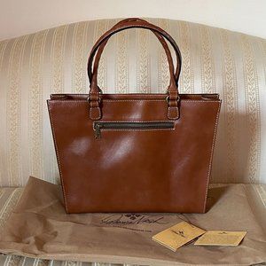 New Patricia Nash Zancona Cognac Brown Tan Leather Purse Handbag